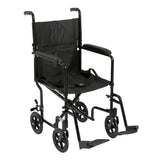 Drive Medical atc17-bk Lightweight Transport Wheelchair, 17" Seat, Black - Owl Medical Supplies