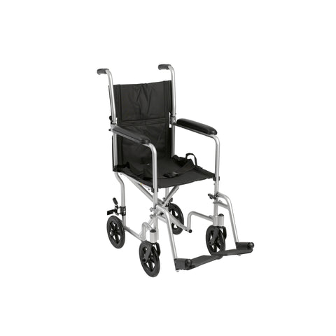 Drive Medical atc17-sl Lightweight Transport Wheelchair, 17" Seat, Silver - Owl Medical Supplies