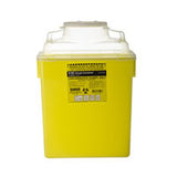 BD BD300483 Sharps Collector, Nestable, 22.7L, with Large Funnel Entry, Natural Top, Yellow Base