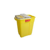 Chemotherapy Sharps Collector, Slide Top with Gasket, 9GL, Natural Top, Yellow Base