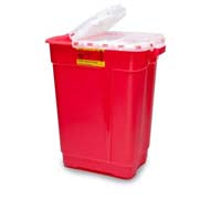 BD BD305610 Sharps Container, 17 gal Hinge Top, Red
