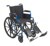 Drive Medical bls16fbd-elr Blue Streak Wheelchair with Flip Back Desk Arms, Elevating Leg Rests, 16" Seat - Owl Medical Supplies