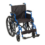 Drive Medical bls16fbd-sf Blue Streak Wheelchair with Flip Back Desk Arms, Swing Away Footrests, 16" Seat - Owl Medical Supplies
