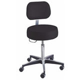 Exam Stool, Pneumatic, with Back and Seamless Upholstery