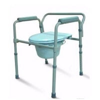 Cardinal Health 3-in-1 Folding Patient Commode with Lid, 7QT Bucket, 16-22IN