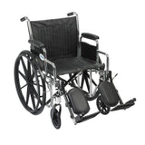 Drive Medical cs16dda-elr Chrome Sport Wheelchair, Detachable Desk Arms, Elevating Leg Rests, 16" Seat - Owl Medical Supplies