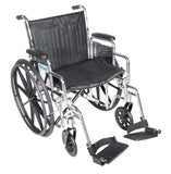 Drive Medical cs16dda-sf Chrome Sport Wheelchair, Detachable Desk Arms, Swing away Footrests, 16" Seat - Owl Medical Supplies