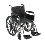 Drive Medical cs18dfa-sf Chrome Sport Wheelchair, Detachable Full Arms, Swing away Footrests, 18" Seat - Owl Medical Supplies