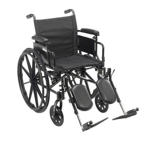 Drive Medical cx416adda-elr Cruiser X4 Lightweight Dual Axle Wheelchair with Adjustable Detachable Arms, Desk Arms, Elevating Leg Rests, 16" Seat - Owl Medical Supplies