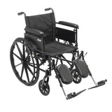 Drive Medical cx416adfa-elr Cruiser X4 Lightweight Dual Axle Wheelchair with Adjustable Detachable Arms, Full Arms, Elevating Leg Rests, 16" Seat - Owl Medical Supplies