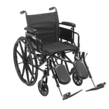Drive Medical cx418adda-elr Cruiser X4 Lightweight Dual Axle Wheelchair with Adjustable Detachable Arms, Desk Arms, Elevating Leg Rests, 18" Seat - Owl Medical Supplies