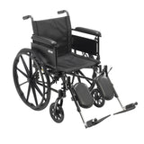 Drive Medical cx420adfa-elr Cruiser X4 Lightweight Dual Axle Wheelchair with Adjustable Detachable Arms, Full Arms, Elevating Leg Rests, 20" Seat - Owl Medical Supplies