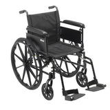Drive Medical cx420adfa-sf Cruiser X4 Lightweight Dual Axle Wheelchair with Adjustable Detachable Arms, Full Arms, Swing Away Footrests, 20" Seat - Owl Medical Supplies