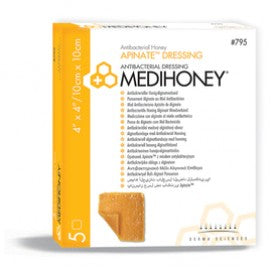 Derma Sciences 795 Medihoney Antibacterial Honey Apinate Dressing, 10cm x 10cm - Owl Medical Supplies