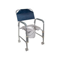 Drive Medical DRV11114KD Shower Chair and Commode, with Casters, Lightweight, Portable