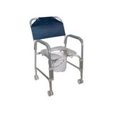 Shower Chair and Commode, with Casters, Lightweight, Portable