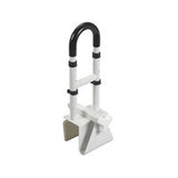 Bathtub Grab Bar Safety Rail, Clamp-On, Parallel, 300 lb, White