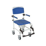 Commode Chair, Mobile, with 5" Four Rear-locking Casters