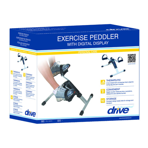 Drive Medical DRVRTL10273 Folding Exercise Peddler, with Electronic Display