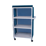 Healthline Medical Products GC323G Linen Cart, Three 32" x 20" Shelves