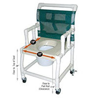 Shower Commode Chair, PVC, Drop Arms