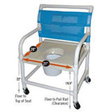 Healthline Medical Products GC690B5 Shower Commode Chair, PVC, Fixed Arm, X-Wide