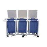Healthline Medical Products GC903PB-SDL Hamper, Triple Bin, with Foot Pedal