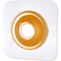 Genairex 835134 Securi-T 2-Piece Extended Wear Pre-Cut Skin Barrier With Flange And White Tape Collar 1-3/8" Opening, 1-3/4" Flange Square, 4" x 4", Built-In Convexity, Flexible - Owl Medical