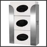Glove Box Dispenser Triple, Stainless Steel