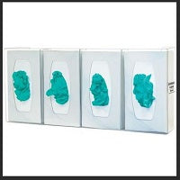 Glove Box Dispenser - Quad - Divided, Clear