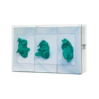 Glove Box Dispenser, Triple, Clear, Vertical