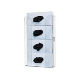 Glove Box Dispenser, Quad, Clear, Vertical