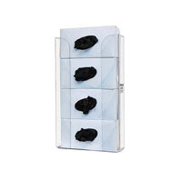 Glove Box Dispenser, Quad, Clear, Vertical