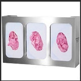 Glove Box Dispenser - Triple - Divided, Stainless Steel