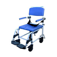 EZee Life Shower Commode chair, White Aluminum Frame
