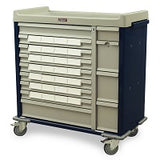 Harloff HMSL28BIN5-NVY Standard Line Med-Bin Cart with BEST Lock