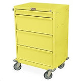 Harloff HMV30-4K-YEL V-Series Tall Isolation Cart, 30IN, 4 Drawer, Yellow