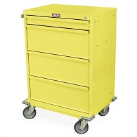 Harloff HMV30-4K-YEL V-Series Tall Isolation Cart, 30IN, 4 Drawer, Yellow