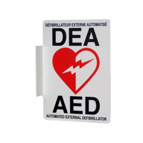 Rescue 7 HSNAEDWAL AED Wall Sign, Bilingual, W7" x L10"