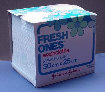 Johnson & Johnson H5849 Fresh Ones Washcloths Small (25cm x 30cm) - Owl Medical Supplies