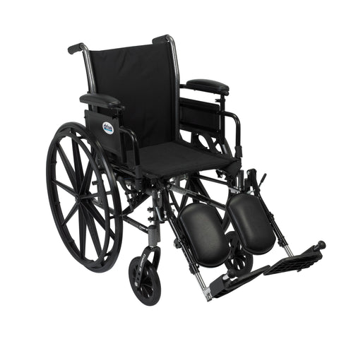Drive Medical k316adda-elr Cruiser III Light Weight Wheelchair with Flip Back Removable Arms, Adjustable Height Desk Arms, Elevating Leg Rests, 16" - Owl Medical Supplies