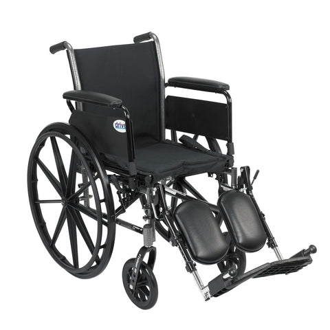 Drive Medical k316dfa-elr Cruiser III Light Weight Wheelchair with Flip Back Removable Arms, Full Arms, Elevating Leg Rests, 16" Seat - Owl Medical Supplies