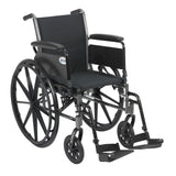Drive Medical k316dfa-sf Cruiser III Light Weight Wheelchair with Flip Back Removable Arms, Full Arms, Swing away Footrests, 16" Seat - Owl Medical Supplies