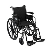 Drive Medical k318adda-sf Cruiser III Light Weight Wheelchair with Flip Back Removable Arms, Adjustable Height Desk Arms, Swing away Footrests, 18" - Owl Medical Supplies