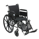 Drive Medical k318dfa-elr Cruiser III Light Weight Wheelchair with Flip Back Removable Arms, Full Arms, Elevating Leg Rests, 18" Seat - Owl Medical Supplies