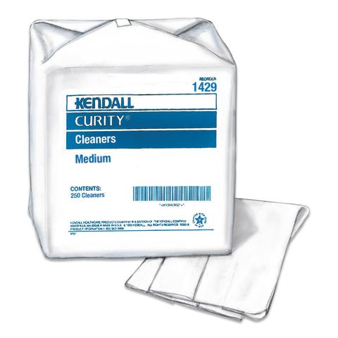 Kendall 1429 Curity Cleaners Medium (7-1/2" x 13-1/2") Cleaners - Box of 250 - Owl Medical Supplies