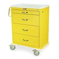M-Series Tall Isolation Cart, Standard Width, Four Drawers, Standard Key Lock