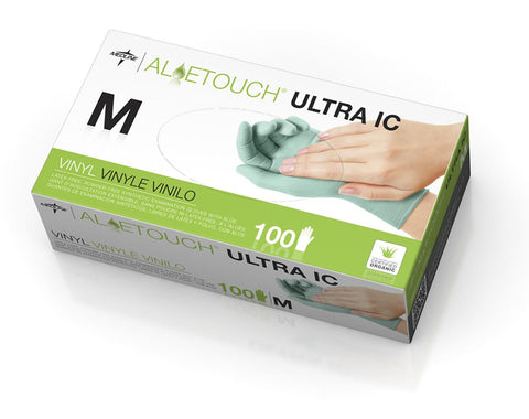 Medline MDS195076 Aloetouch Ultra Stretch Ic Powder-Free Synthetic Exam Gloves Large - Owl Medical Supplies