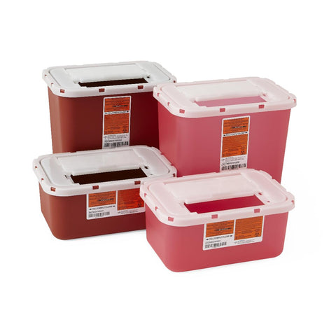 Medline MDS705201H Multipurpose Sharps Biohazard Container 1 Gallon Red, Wall/Free - Owl Medical Supplies