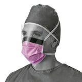 Medline NON27410EL Fluid-Resistant Surgical Face Masks With Eyeshield & Earloop - Owl Medical Supplies
